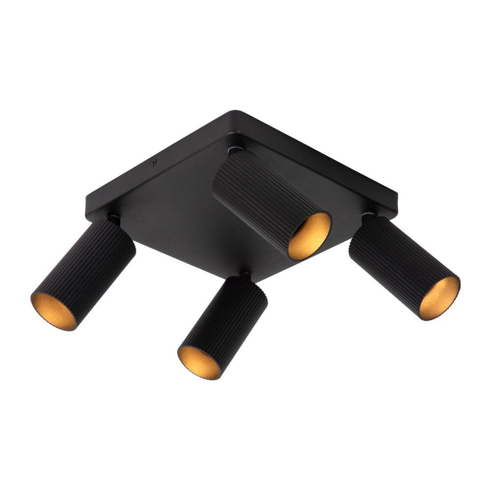 Bild von Lucide, Wandleuchte + Deckenleuchte, CLUBS - Deckenstrahler - 4xGU10 - Schwarz 09939/14/30 (GU10)