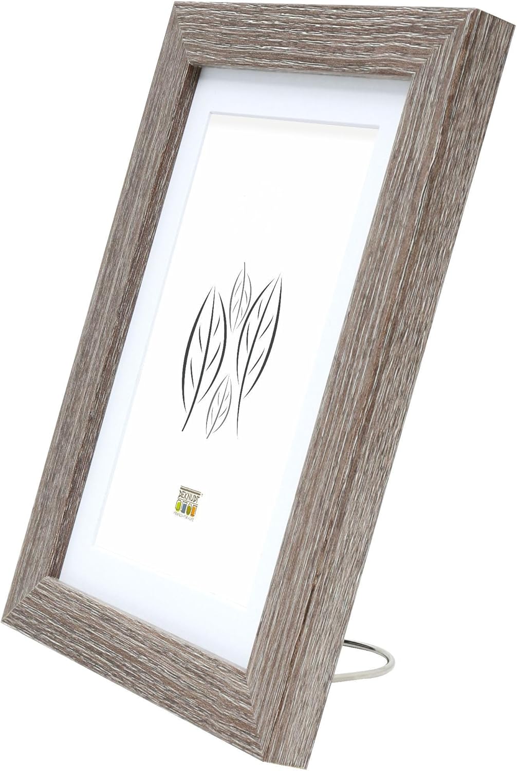 Bild von Deknudt Frames Bilderrahmen mit Passepartout - Weiss - S66KF1 P1 18x24cm für Bild 13x80cm - Bilderrahmen Holz MDF - Bilder aufhängen oder ausstellen