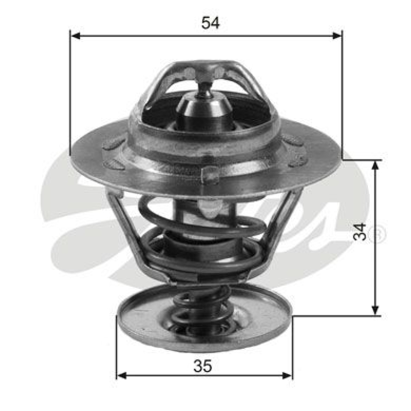 Bild von GATES TH11383G1 Kühlwasserthermostat Thermostat, Thermostat, Kühlmittel, Kühler Thermostat 83 mit Dichtungen ohne Gehäuse