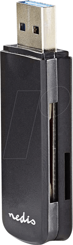 Bild von Nedis CRDRU3100BK Kartenleser Schwarz (USB 3.0), Speicherkartenlesegerät, Schwarz