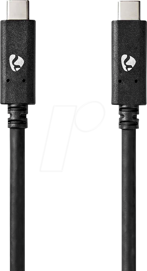 Bild von Nedis USB-Kabel | USB 3.2 Gen 2 | USB-C™ Stecker |USB-C™ Stecker - 100 W | 4K@60Hz | 10 Gbps | Vernickelt | 1.00 m | Rund | PVC | Schwarz | Box