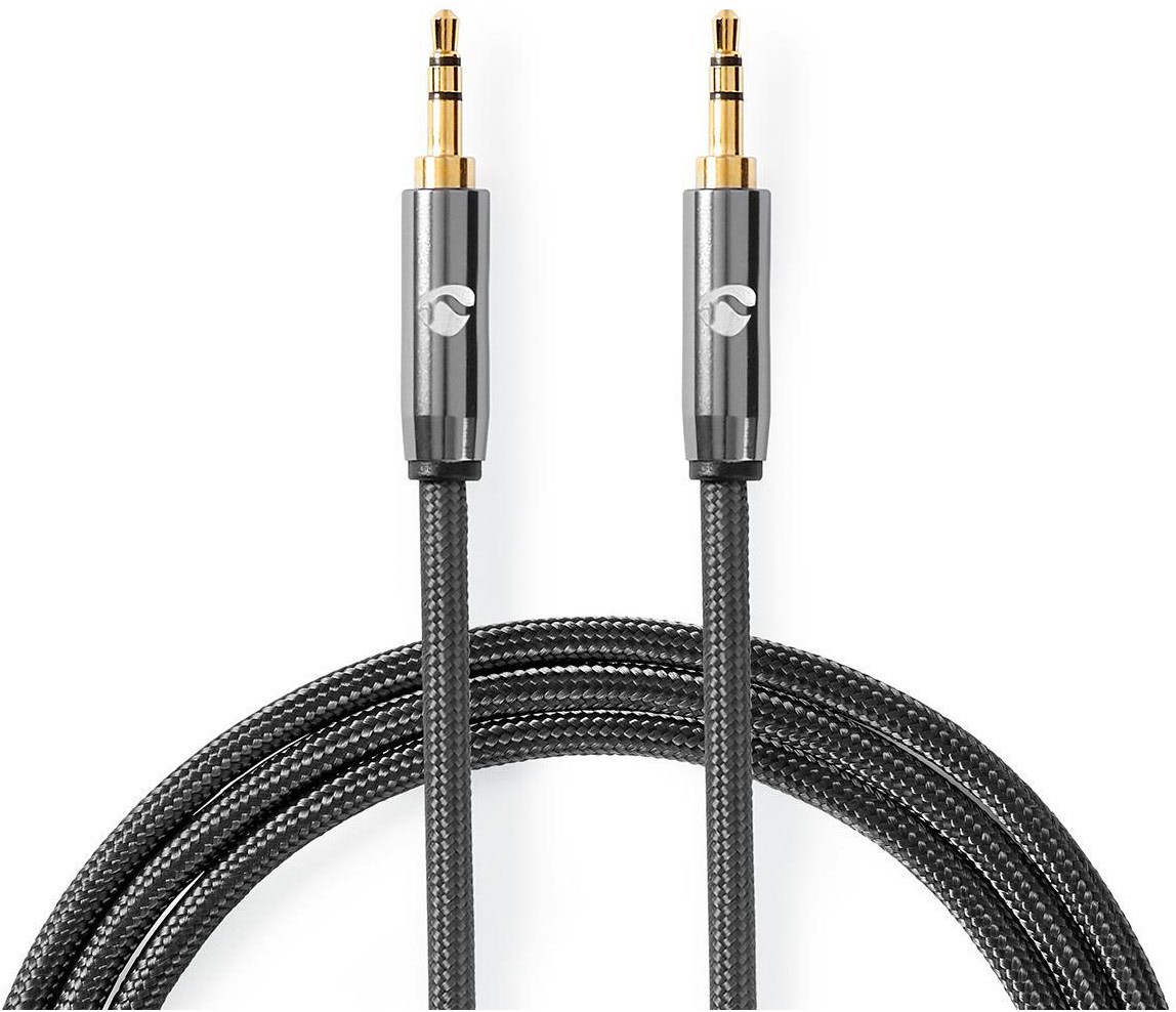 Bild von Nedis Stereo-Audiokabel 3.5 mm Stecker 3.5 mm Stecker Vergoldet 5.00 m rund Grau / Gun Metal Grau Ve (5 m, 3.5mm Klinke (AUX)), Audio Kabel