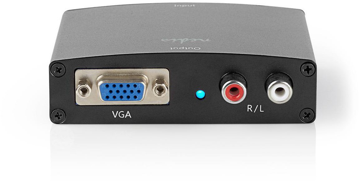 Bild von Nedis HDMI T Converter HDMIT Eingang VGA Female / 2X Cinch Buchse 1-Weg 1280x768 1.65 Gbps Aluminium (0.07 m), Audio Kabel
