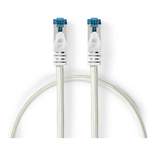Bild von Nedis Cat 6a Kabel S/FTP | RJ45 Stecker | RJ45 Stecker | 1m | Snagless | Rund | Geflochten / PVC | Silber | Verpackung mit Sichtfenster
