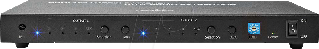 Bild von Nedis HDMI ™ Matrix Switch 4x 2-Port port(s) 4x HDMI™ Eingang 2x 3.5 mm / 2x HDMI™ Ausgang /, Switch Box