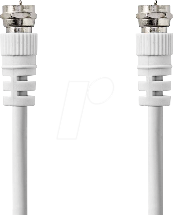 Bild von Nedis Satelliten- und Antennenkabel F Stecker F Stecker Vernickelt 75 Ohm Doppelt geschirm (75 dB, Antennenkabel), Antennenkabel