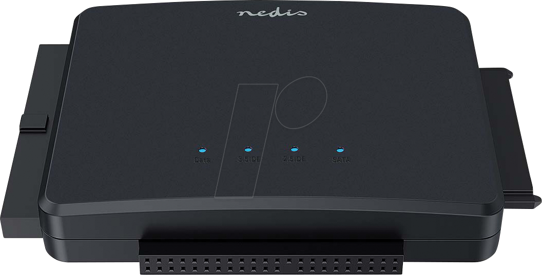 Bild von Nedis Festplatten-Adapter USB 3.2 Gen1 2.5 / 3.5 " IDE + SATA Netzstromversorgung (2.5", 3.5"), Festplattengehäuse, Schwarz