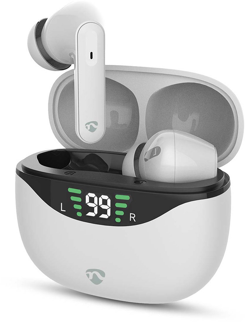 Bild von Nedis Vollständig drahtlose Kopfhörer - ANC (Active noice Cancelling) - Bluetooth - max. Batteriespi (6 h, Kabellos), Kopfhörer, Weiss