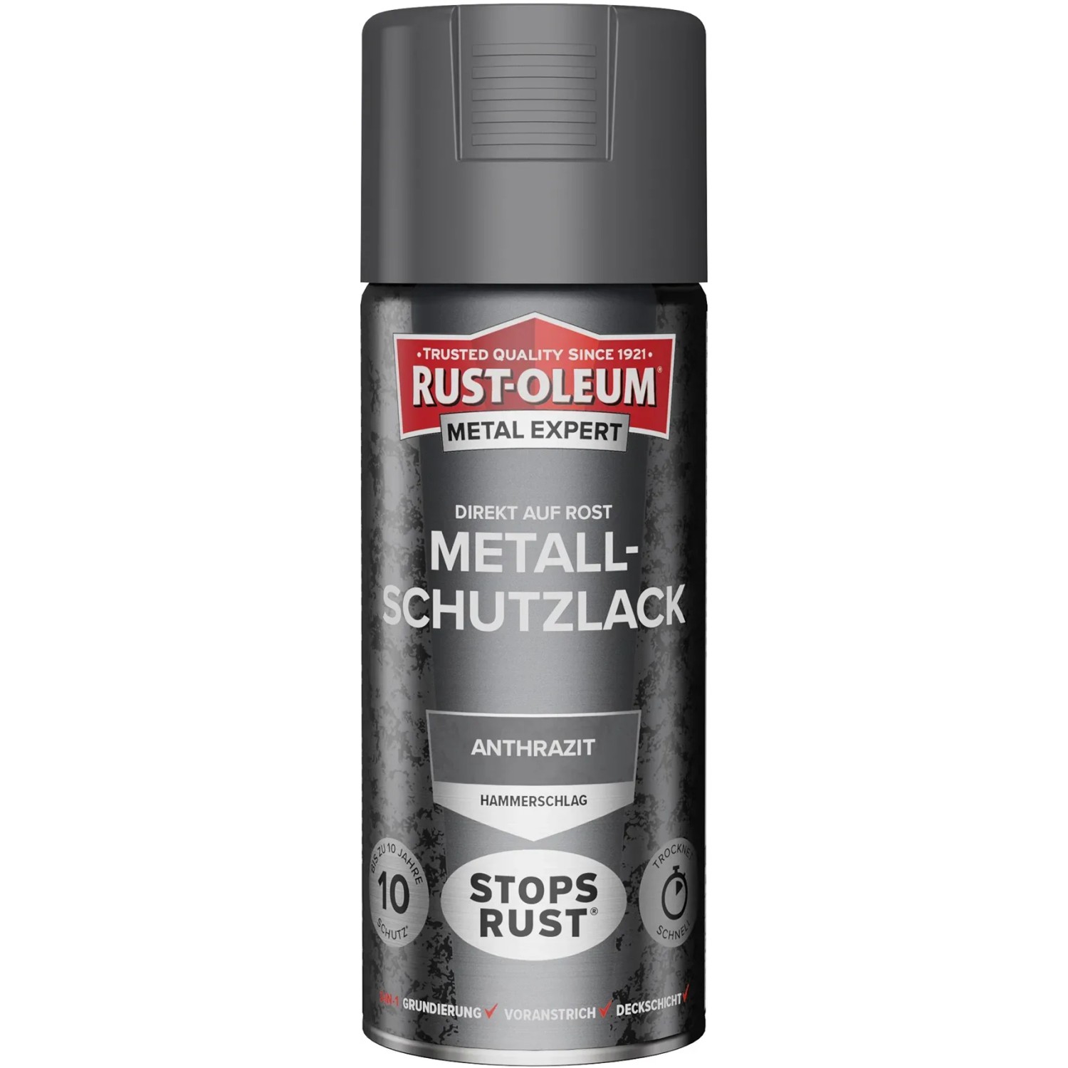 Bild von Rust-Oleum Metal Expert Hammerschlag Sprühfarbe Anthrazit 400 ml