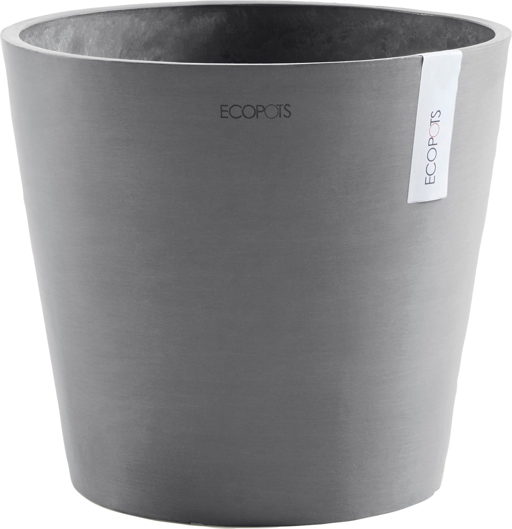 Bild von Ecopots Amsterdam Blumentopf rund mit Wasserreservoir - Recycelte Materialien Handgefertigt 19,7 cm für Innen & Außen