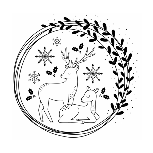 Bild von Silikonstempel "Snow Deers" von Artemio