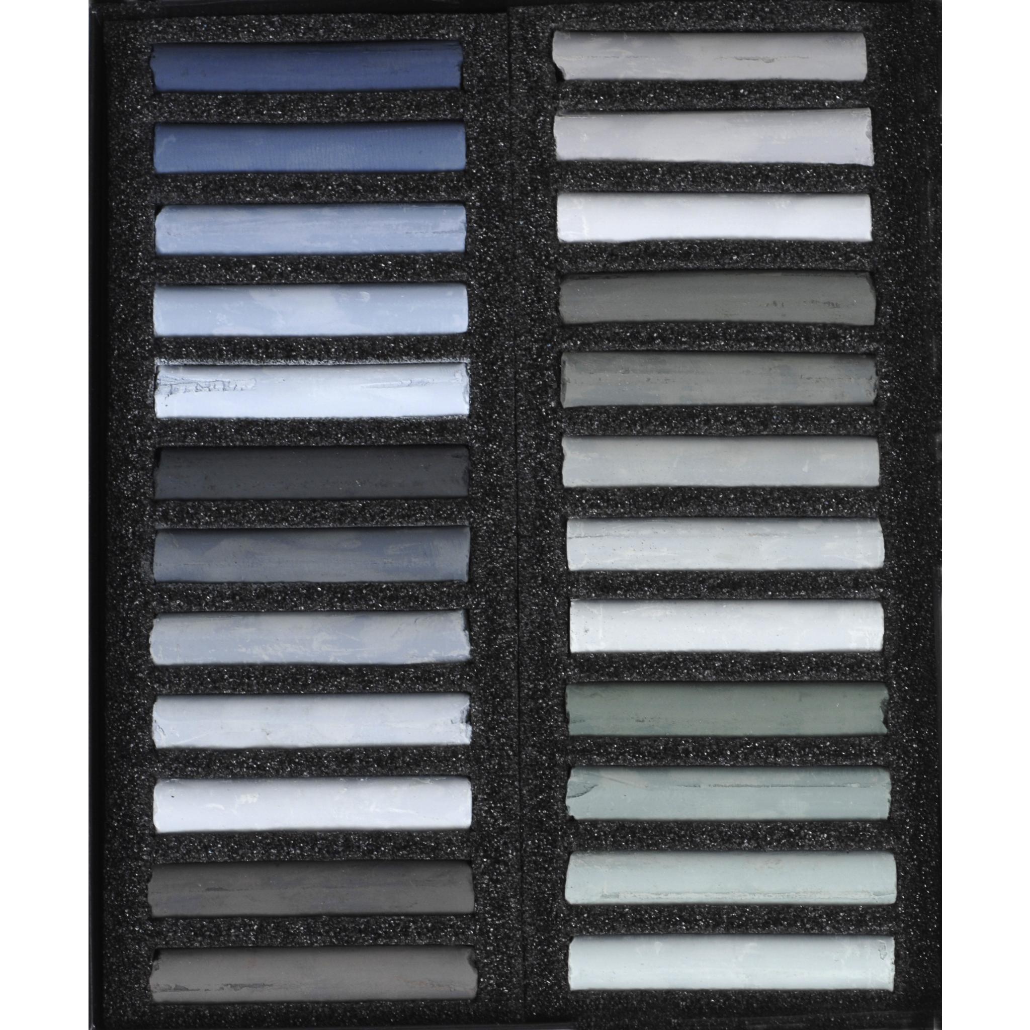 Bild von BlockX, Malstifte, Etui 24 Pastelle - Grau (Grau, 24 x)