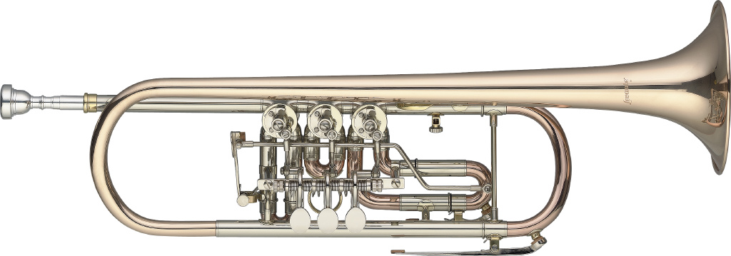 Bild von B-Trompete mit Drehventilen,  in Goldmessing