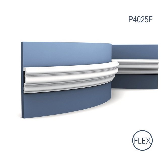 Bild von Orac Decor Flexprofil P4025F (Profilleiste, 1-St., Flexible Wandleiste, Stuckleiste, Zierleiste, 2 m), weiß, vorgrundiert