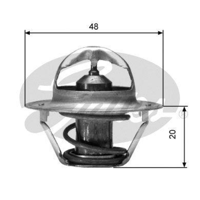 Bild von GATES TH00388G1 Kühlwasserthermostat Thermostat, Thermostat, Kühlmittel, Kühler Thermostat 88 mit Dichtungen ohne Gehäuse CHEVROLET: Cruze Hatchback