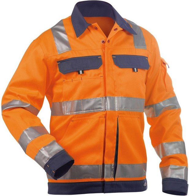 Bild von Dusseldorf Warnschutz Arbeitsjacke, Größe 4XL, NEONORANGE/DUNKELBLAU