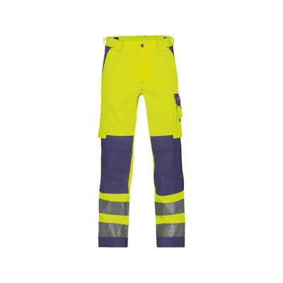 Bild von Dassy® - Buffalo Warnschutzhose mit Kniepolstertaschen, neongelb/dunkelblau, Schrittlänge Minus, Größe 52