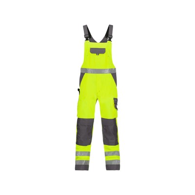 Bild von Dassy® - Toulouse Warnschutz Latzhose mit Kniepolstertaschen, neongelb/zementgrau, Schrittlänge Standard, Größe 56