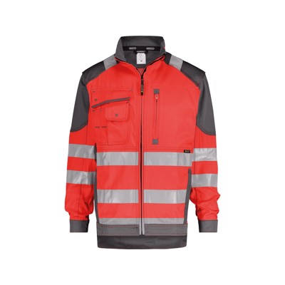 Bild von Dassy® - Orlando Warnschutz Arbeitsjacke, neonrot/zementgrau, Größe M
