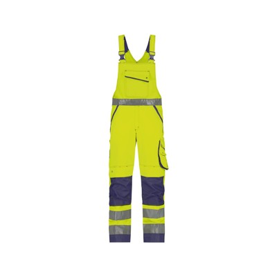 Bild von Dassy® - Malmedy Warnschutz Latzhose mit Kniepolstertaschen, neongelb/dunkelblau, Schrittlänge Standard, Größe 62