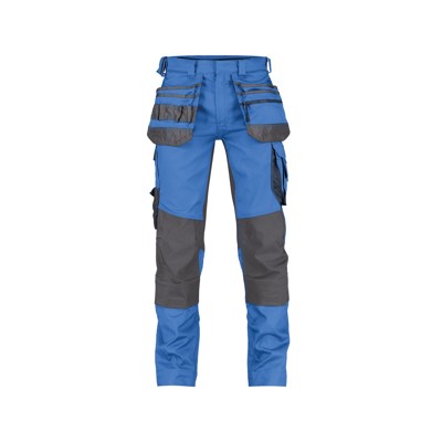 Bild von Dassy® - FLUX Arbeitshose mit Stretch, Holstertaschen und Kniepolstertaschen, azurblau/anthrazit, Schrittlänge Standard, Größe 54