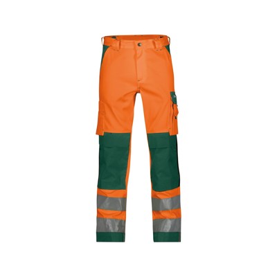 Bild von Dassy® - Buffalo Warnschutzhose mit Kniepolstertaschen, neonorange/flaschengrün, Schrittlänge Plus, Größe 56