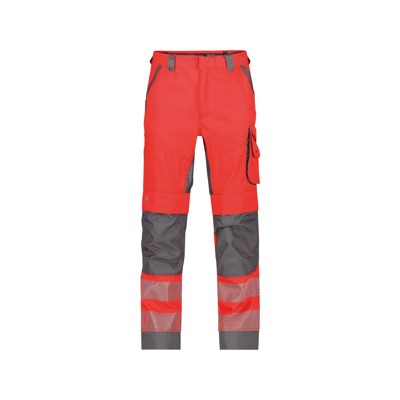 Bild von Dassy® - Odessa Sommer Warnschutzhose mit Kniepolstertaschen, neonrot/zementgrau, Schrittlänge Standard, Größe 44