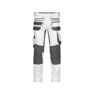 Bild von Dassy® - Flux Painters Malerhose mit Stretch, Holstertaschen und Kniepolstertaschen, weiß/anthrazit, Schrittlänge Standard, Größe 64