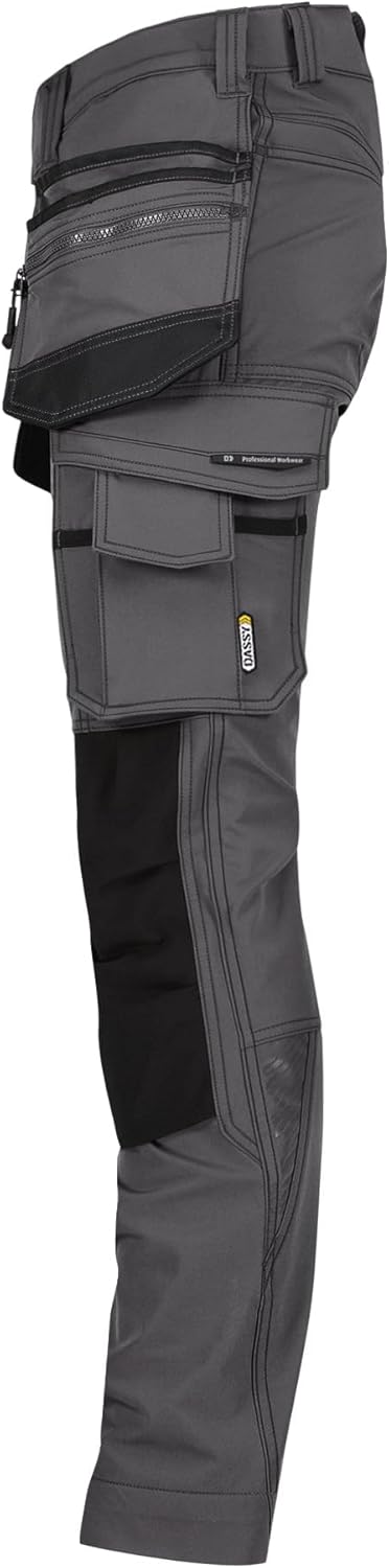Bild von DASSY® Matrix Stretch-Arbeitshose mit Holstertaschen und Kniepolstertaschen - Größe 42 - ANTHRAZITGRAU/SCHWARZ