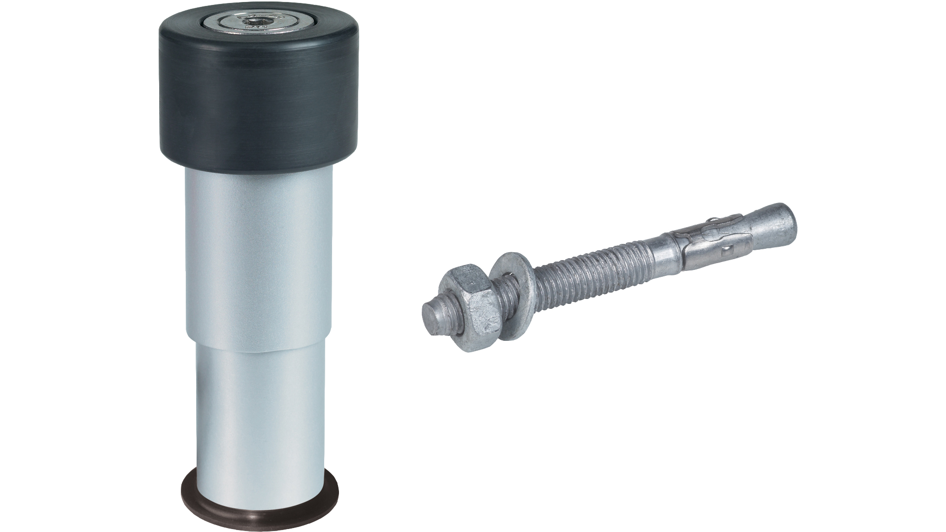 Bild von Locinox, Türöffner + Türschliesser, Torstopper Gatestop, ø 60 mm, Höhe 60 - 140 mm, Aluminium silber