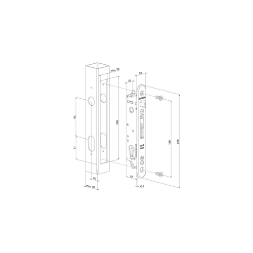 Bild von LOCINOX Einsteckschloss SET FORTYSET für 40mm Profile – Sicherheit in Perfektion