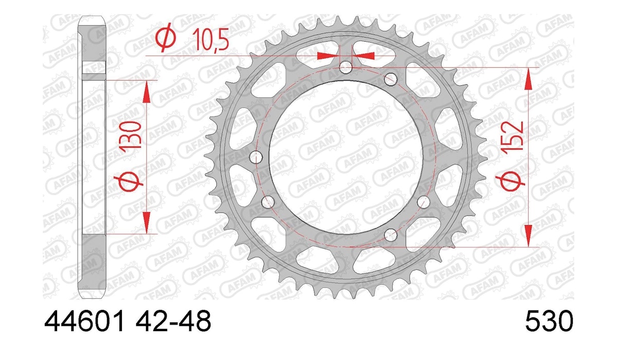 Bild von Afam Kettenrad Afam 530 46Z Stahl Silber
