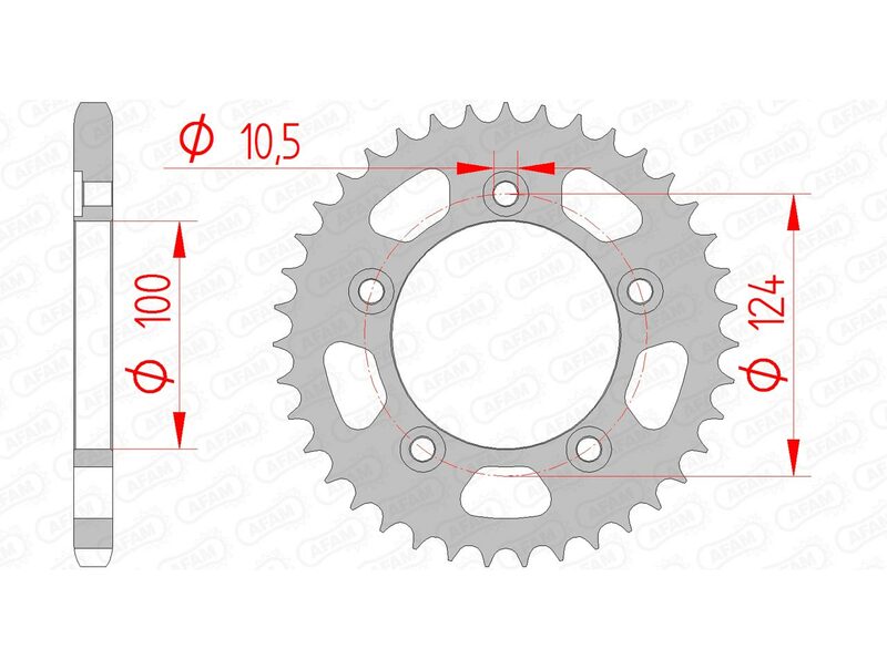 Bild von Esjot Kettenrad Afam 525 39Z Stahl Silber