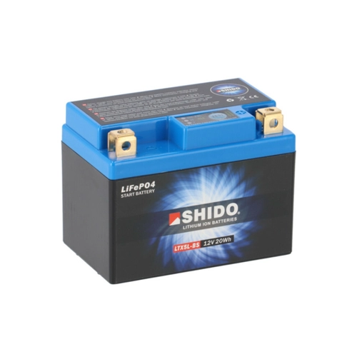 Bild von SHIDO LTX5L-BS Lithium Motorradbatterie 1,6Ah 12V YTX5L-BS