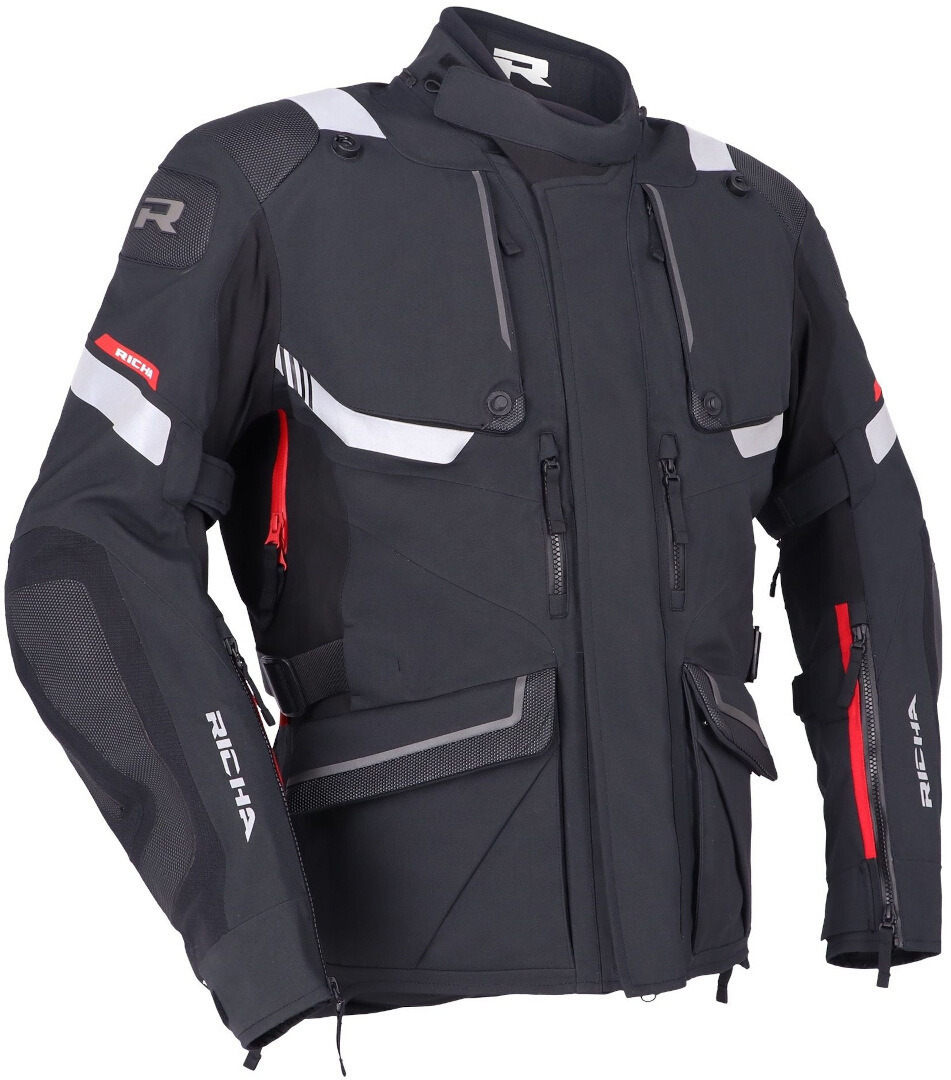 Bild von Richa Armada 1.1 Gore-Tex Pro wasserdichte Motorrad Textiljacke, schwarz-weiss-rot, Größe L für Männer