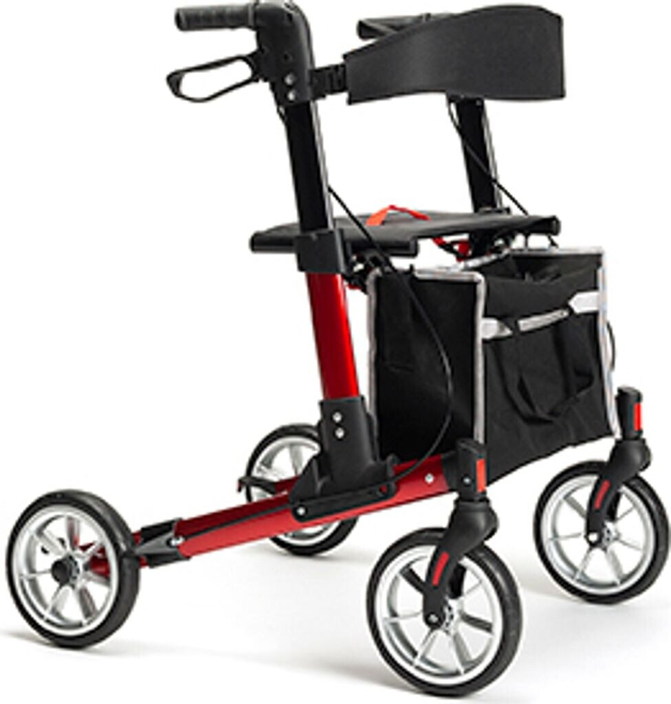 Bild von Reise - Rollator QUAVA Leichtgewicht 2-fach faltbar superklein leicht, ROT