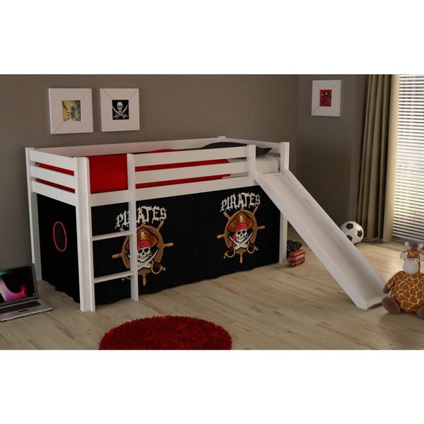 Bild von Vipack Hochbett »Pino«, (Made in Europe), Massivholz, wahlweise mit Rutsche, inklusive Rolllattenrost