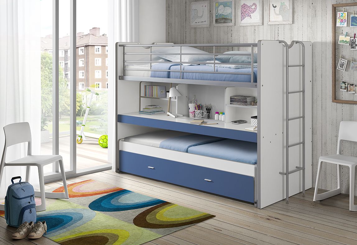 Bild von Vipack Hochbett, (Made in Europe), mit 2 Liegeflächen 90 x 200 cm und 1 Bettschublade oder 3. Liegefläche