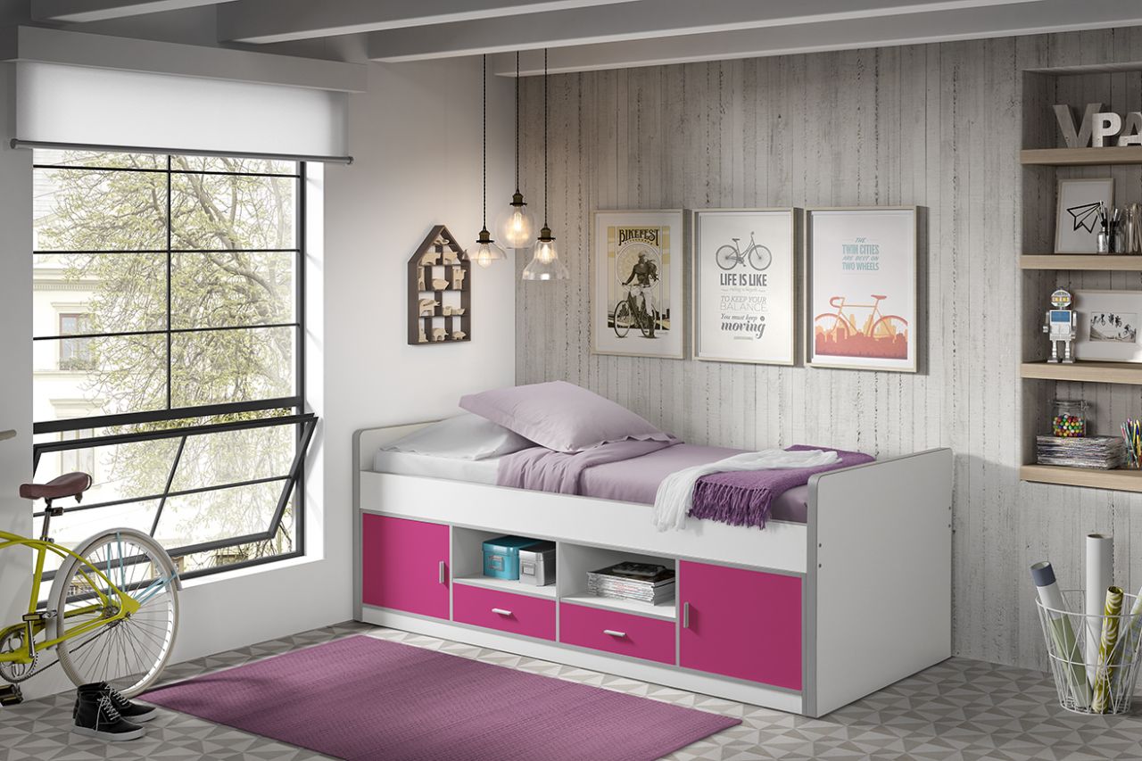 Bild von Vipack Einzelbett »Bonny«, (Made in Europe), mit Komfort Liegehöhe, Stauraum unter dem Bett, Liegefläche 90x200 cm