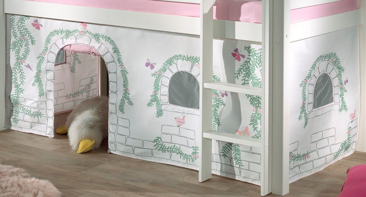 Bild von Vorhangset Spielbettvorhang Kinderbettvorhang Textilset Bettgardine Prinzessin