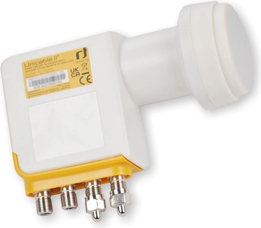 Bild von inverto Unicable II 40 mm LNB, 3 × Unicable Port, 1 × Legacy Port – IDLU-32L410-BMR1L-1PN (Quad LNB, 40mm), LNB, Weiss
