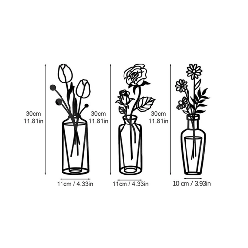 Bild von Lollanda Wanddekoobjekt 3 Stück blumen Wanddekoration, Metall