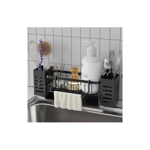 Bild von Coonoor Küchenorganizer-Set Spülbecken Organizer Schwammablage Spülbecken (1-tlg) mit Handtuchhalter und Bürstenablage