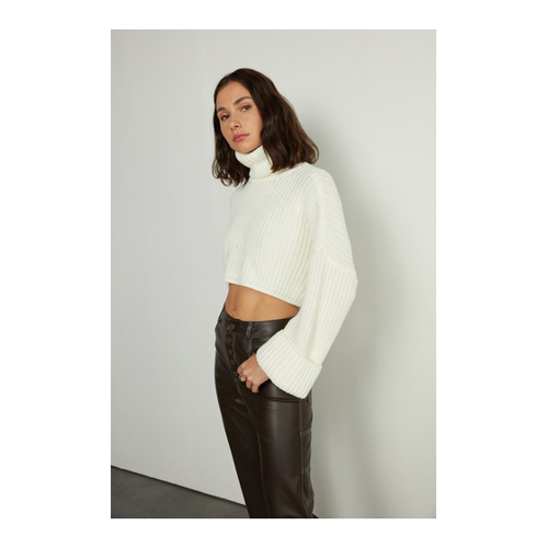 Bild von VATKALI Crop-Pullover Mit Rollkragen für Damen - Standard