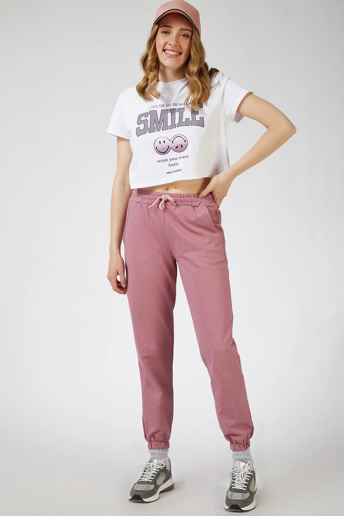 Bild von Happiness İstanbul Jogginghose Mit Tasche „light Dried Rose“ für Damen - 42