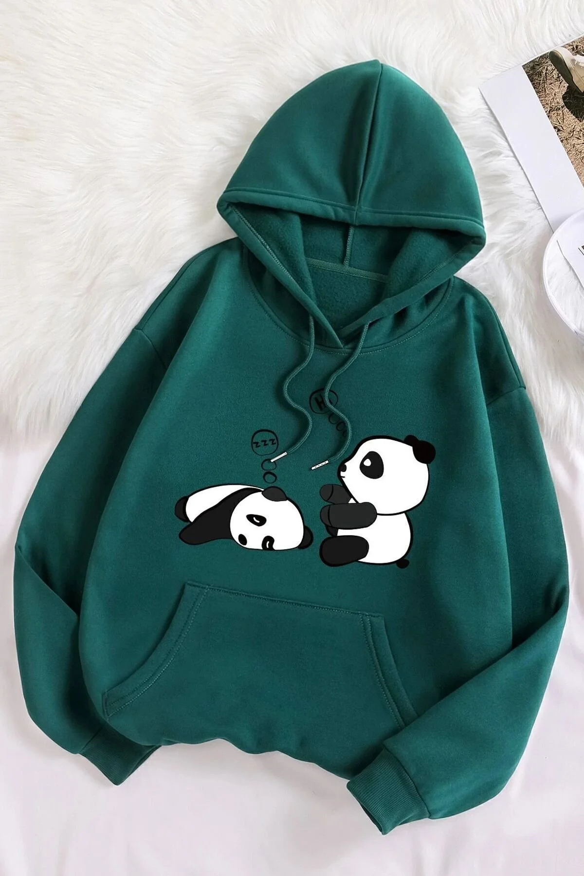 Bild von uyguntarz Unisex-sweatshirt Mit Panda-aufdruck In Übergröße - XL