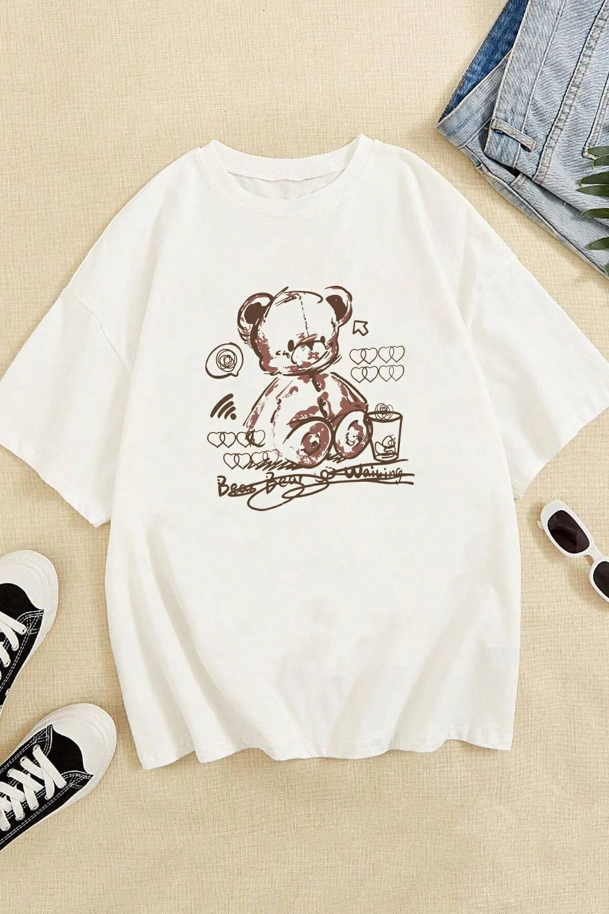 Bild von uyguntarz T-shirt Weiß Oversized - L