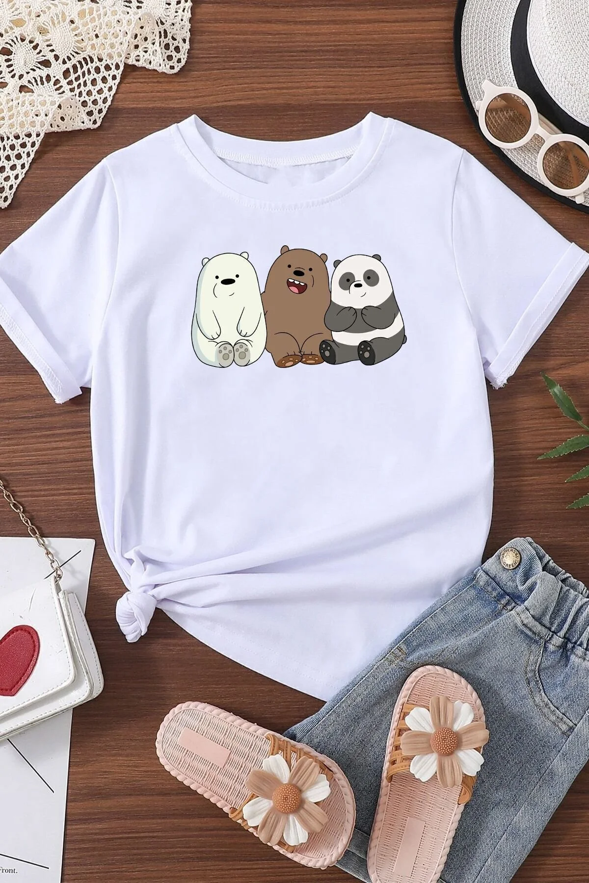 Bild von uyguntarz Baumwoll-t-shirt Mit Bären-aufdruck Für Kinder - 9–10 Jahre