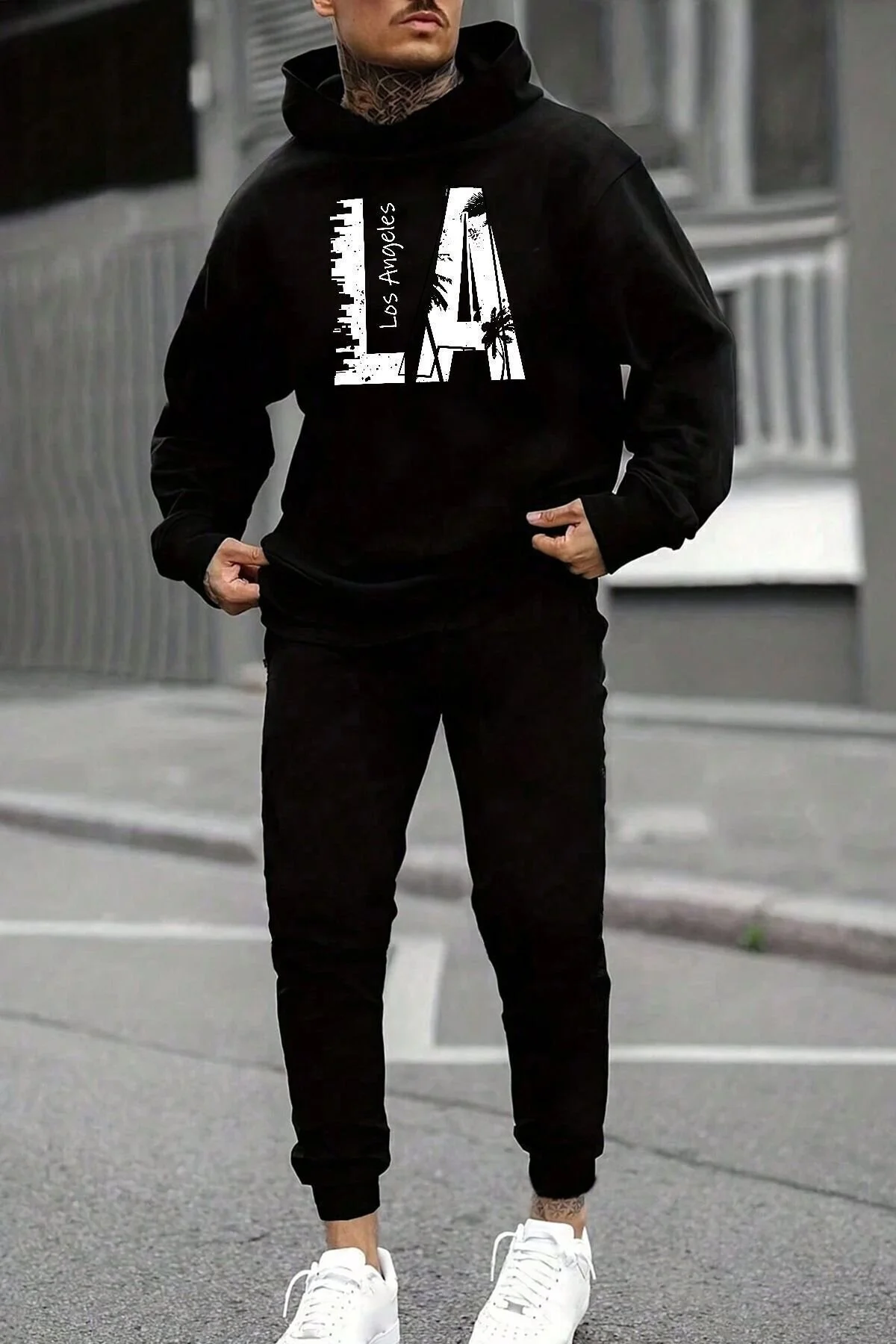 Bild von uyguntarz Unisex-anthrazit-trainingsanzug-set für Herren - XL