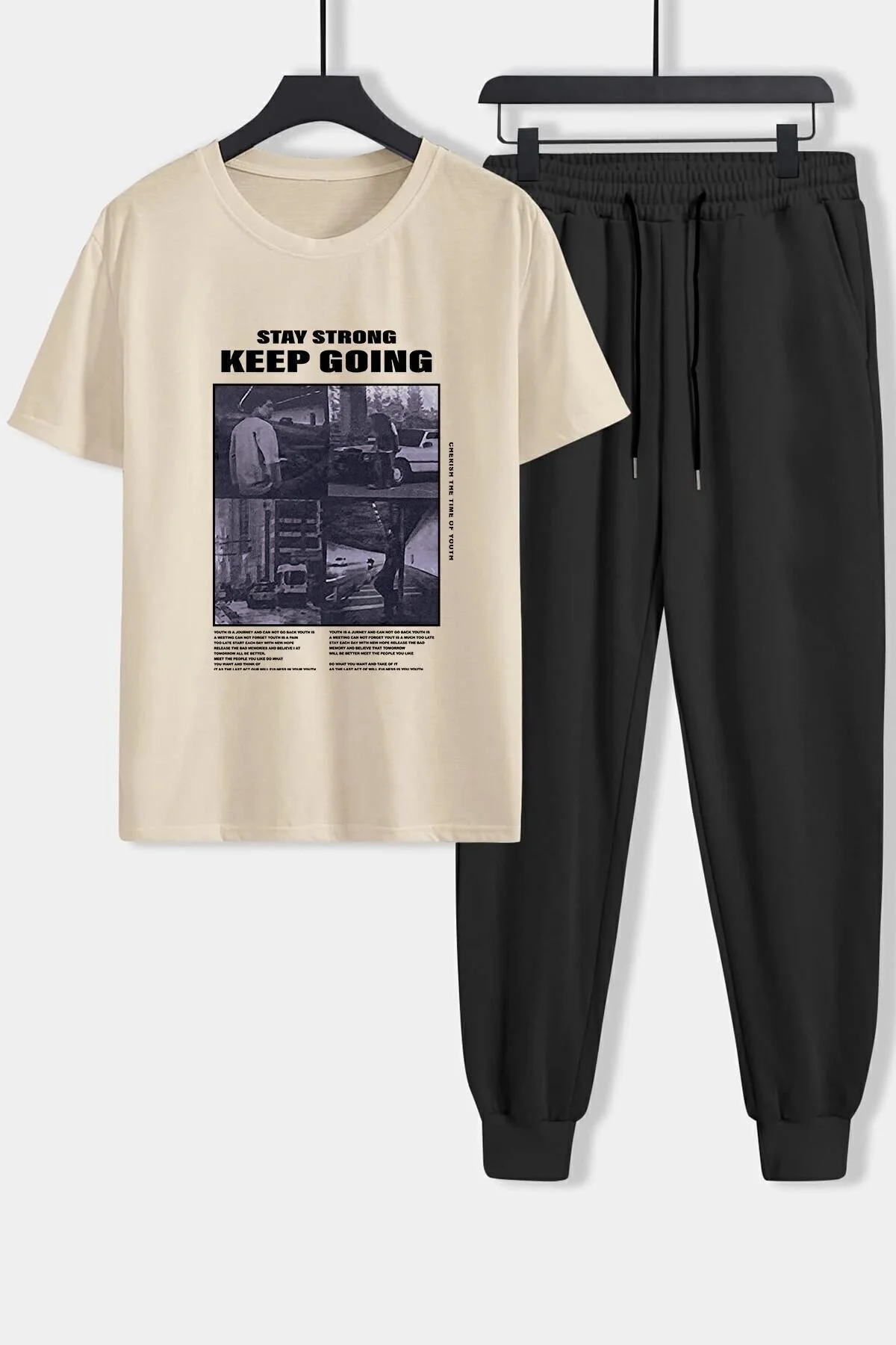 Bild von uyguntarz 2-teiliges Unisex-trainingsanzugset „keep Going“ - S/M